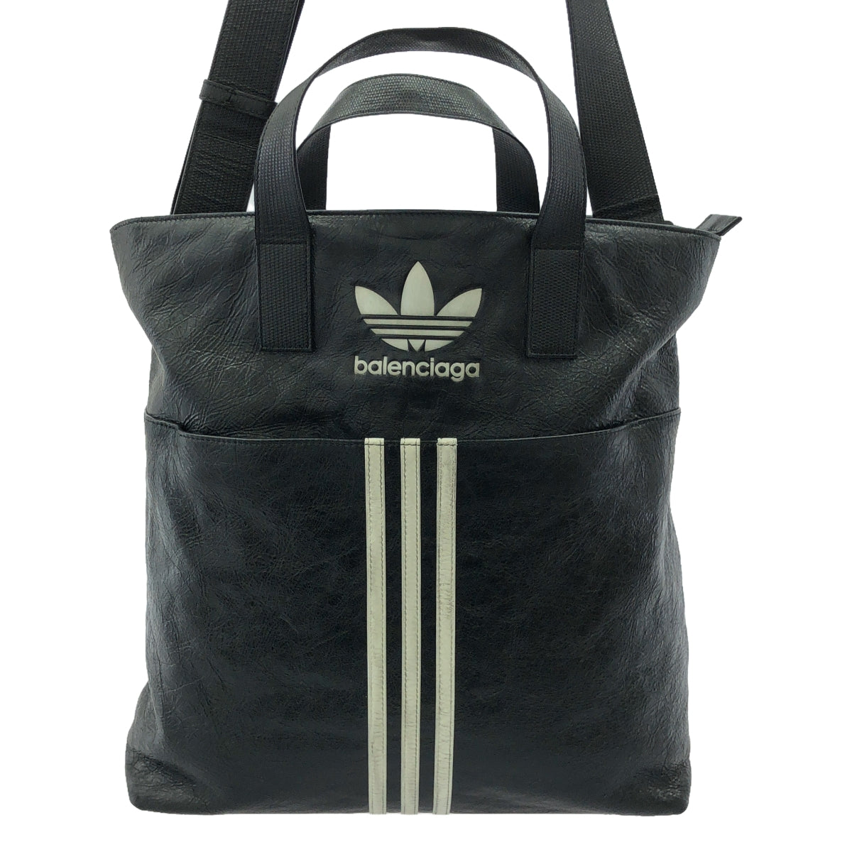 BALENCIAGA / Balenciaga | x adidas / adidas 2-way leather logo tote bag with shoulder strap / unisex | black | men's