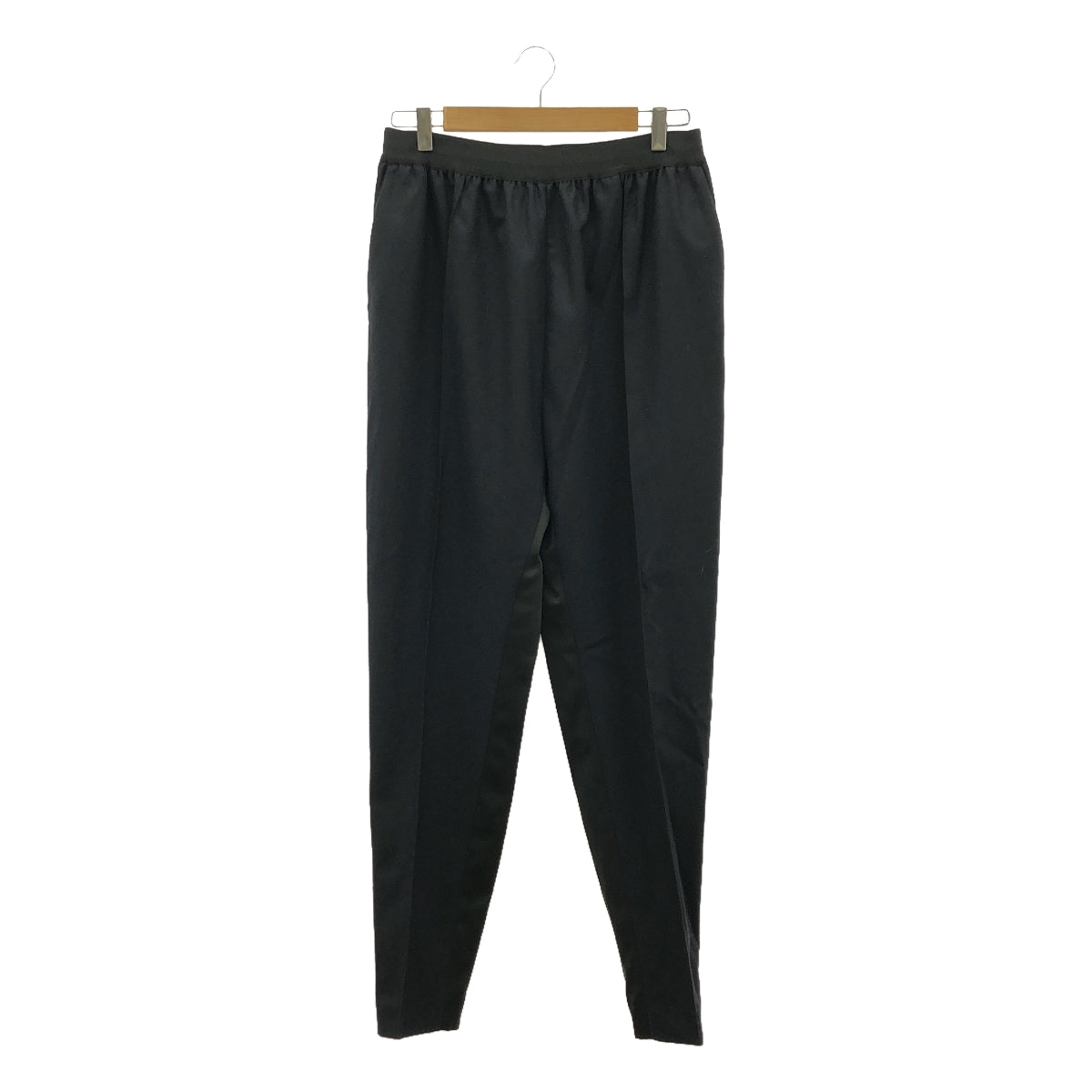 CELINE | Phoebe wool rayon mixed material switching hem zip center press slacks pants | 42 | Black/dark navy | Women's