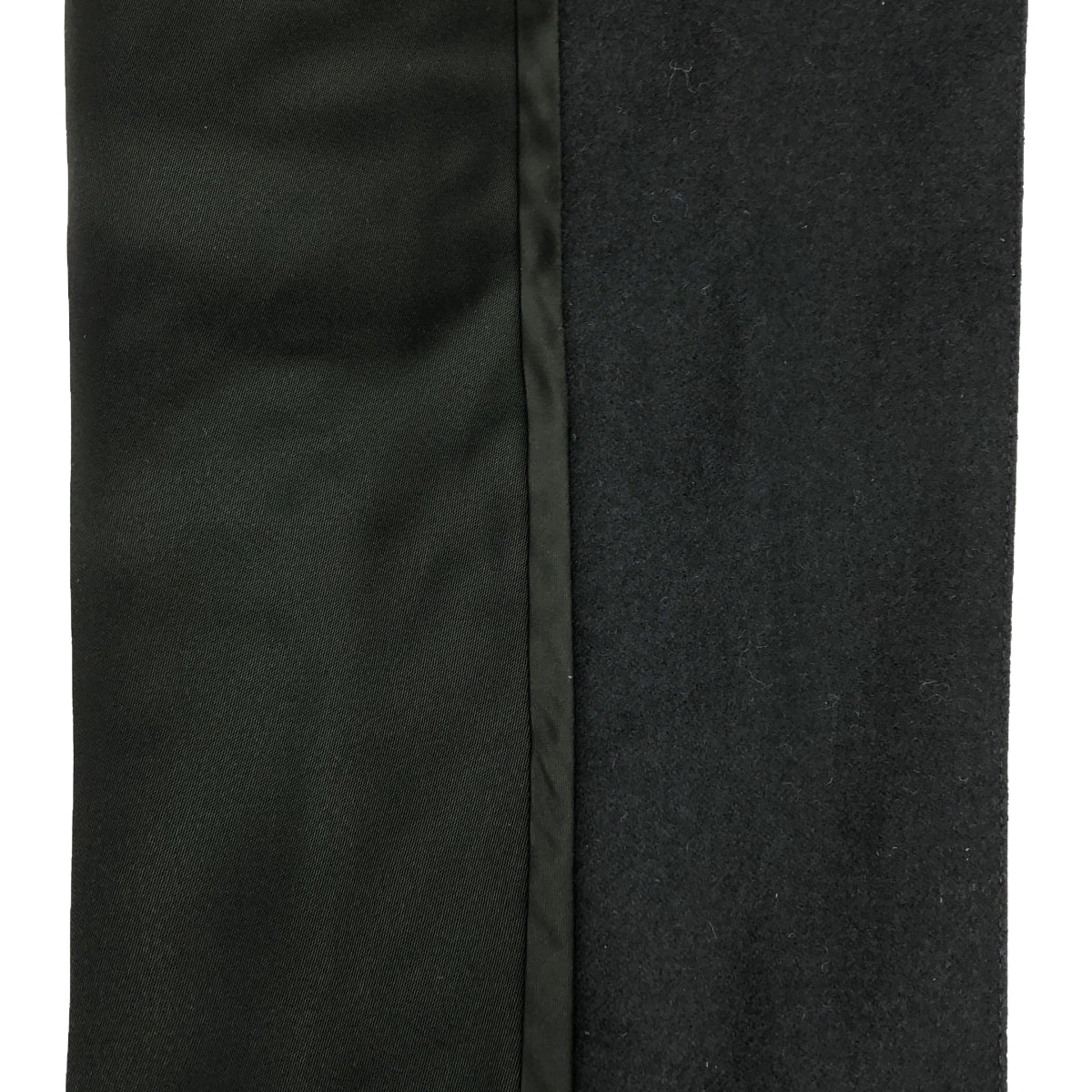 CELINE | Phoebe wool rayon mixed material switching hem zip center press slacks pants | 42 | Black/dark navy | Women's