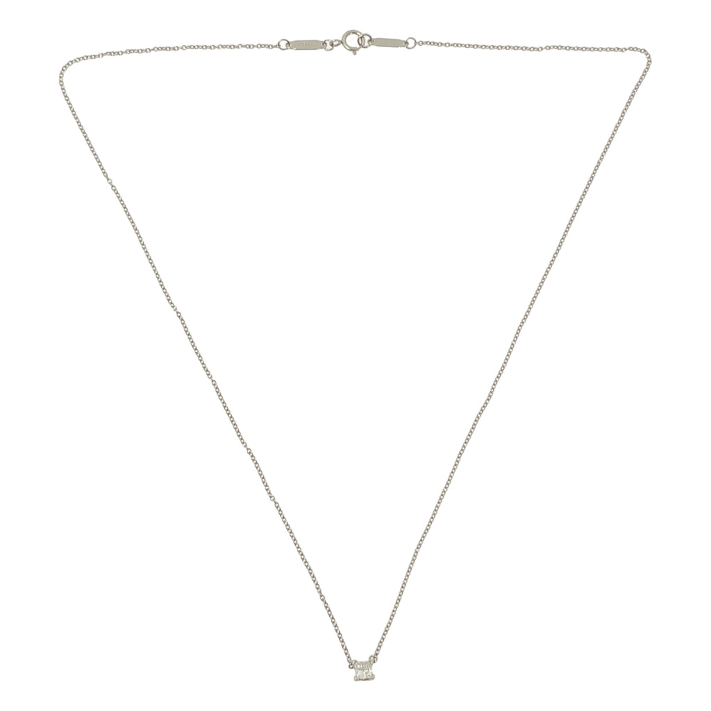 【美品】  Tiffany & Co / ティファニー | ソリティア モディファイドブリリアントカット ダイヤモンド プラチナ ネックレス PT950 | シルバー | レディース