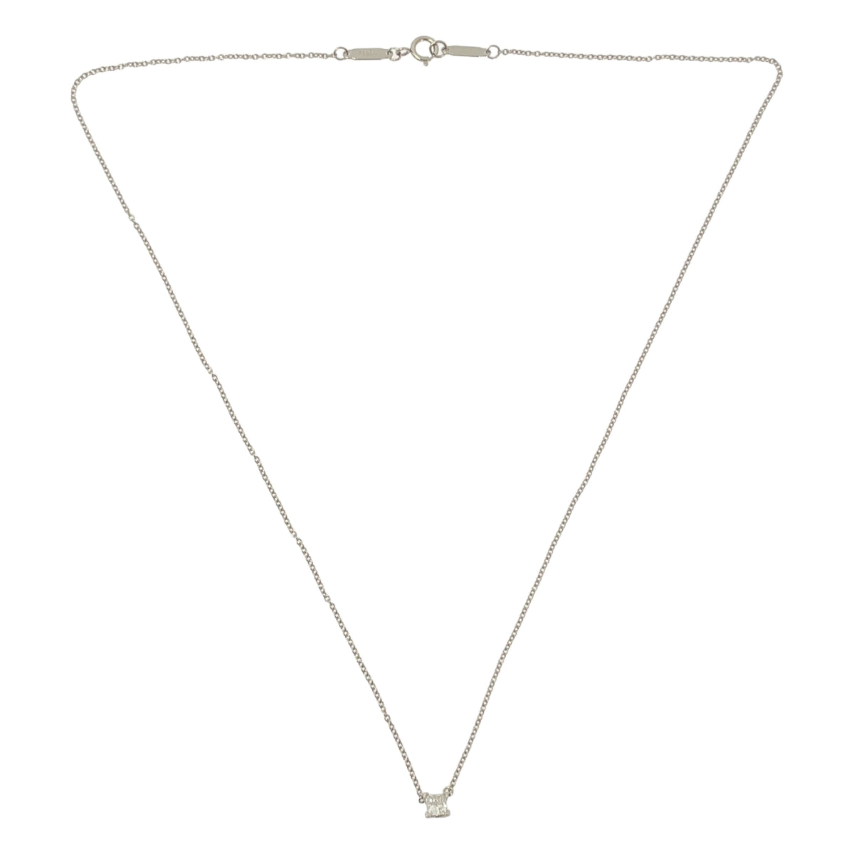 【美品】  Tiffany & Co / ティファニー | ソリティア モディファイドブリリアントカット ダイヤモンド プラチナ ネックレス PT950 | シルバー | レディース