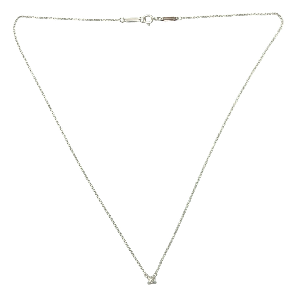 【美品】  Tiffany & Co / ティファニー | ソリティア モディファイドブリリアントカット ダイヤモンド プラチナ ネックレス PT950 | シルバー | レディース