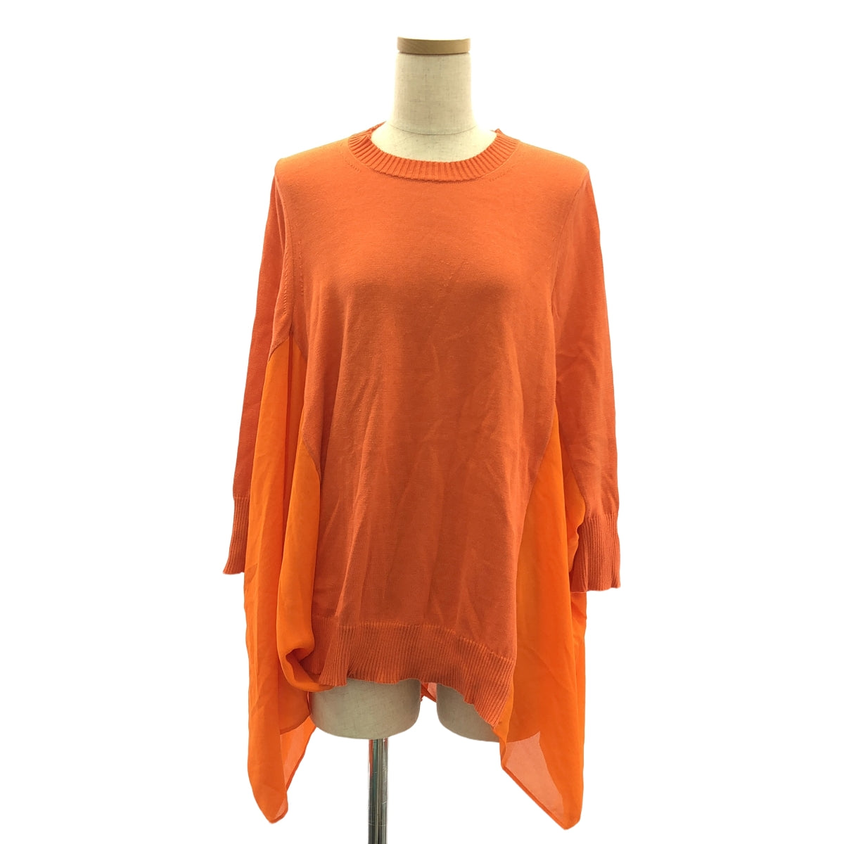 JUNYA WATANABE COMME des GARCONS / 渡邊淳也 | 2012春夏 |混合材料，不對稱，針織對接| XS |橙色 |女性的