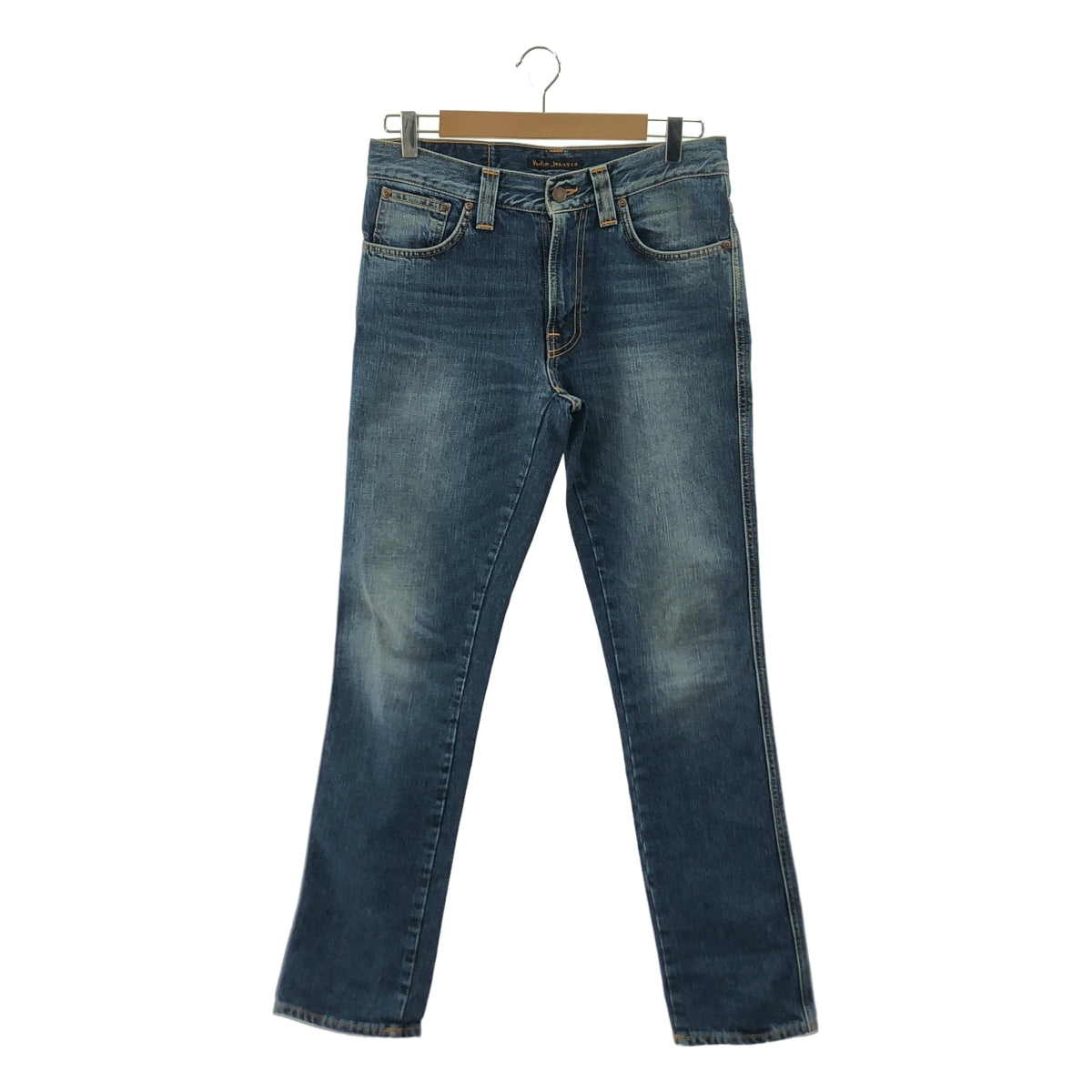 Nudie Jeans / ヌーディージーンズ | レザーパッチ デニムパンツ | 30 | インディゴ | メンズ