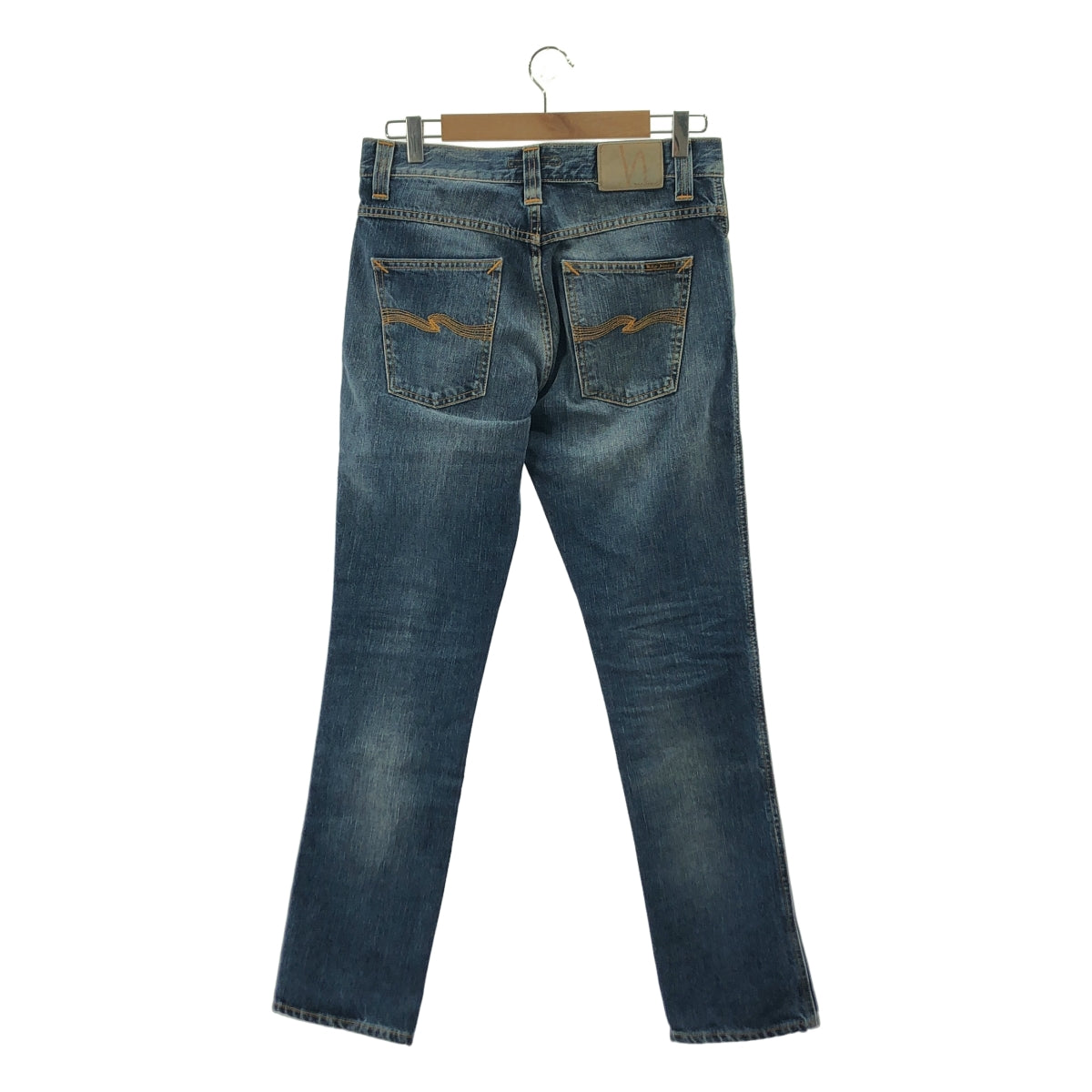 Nudie Jeans / ヌーディージーンズ | レザーパッチ デニムパンツ | 30 | インディゴ | メンズ