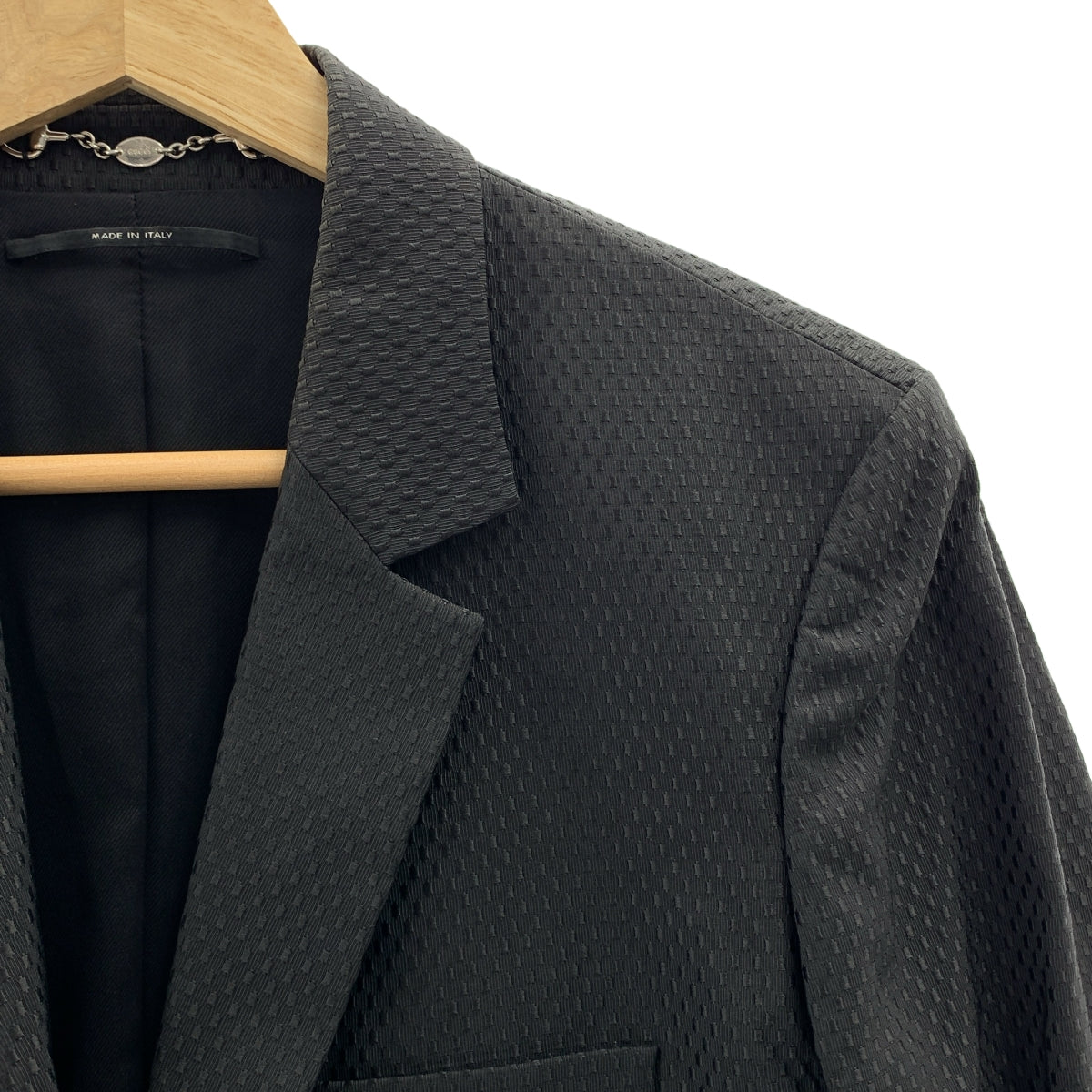 GUCCI | GG 互扣式刺繡標誌七分袖修身外套 | 全襯裡 | 44碼 | 黑色 | 女款