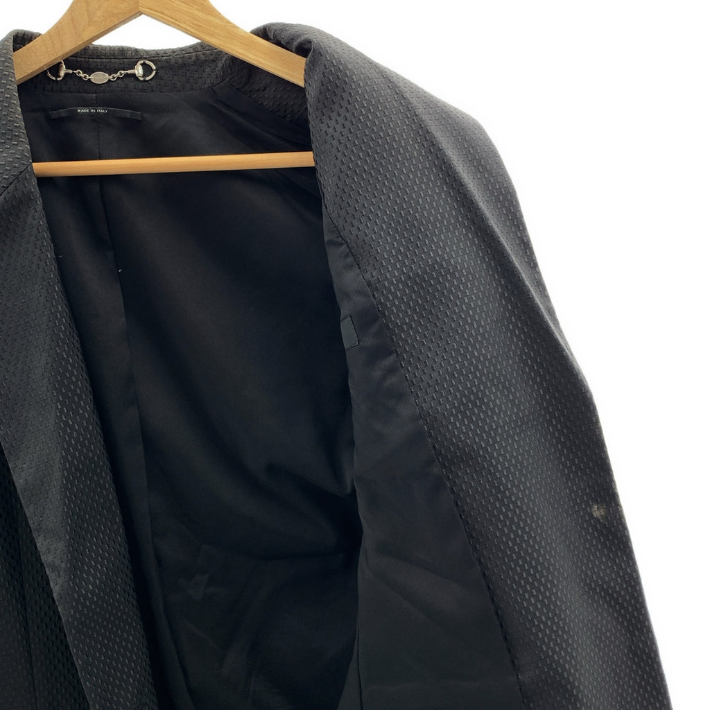 GUCCI / 구찌 | 인터로킹 GG 로고 엠브로이드 2B 테일러드 재킷 / 총 안감 | 44 | 블랙 | 여성