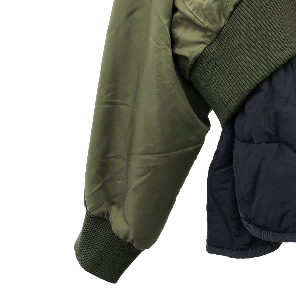 UN3D / Unsreed | PEPLUM DOCKING MA-1 Jacket | 38 | Khaki/Navy | Women's