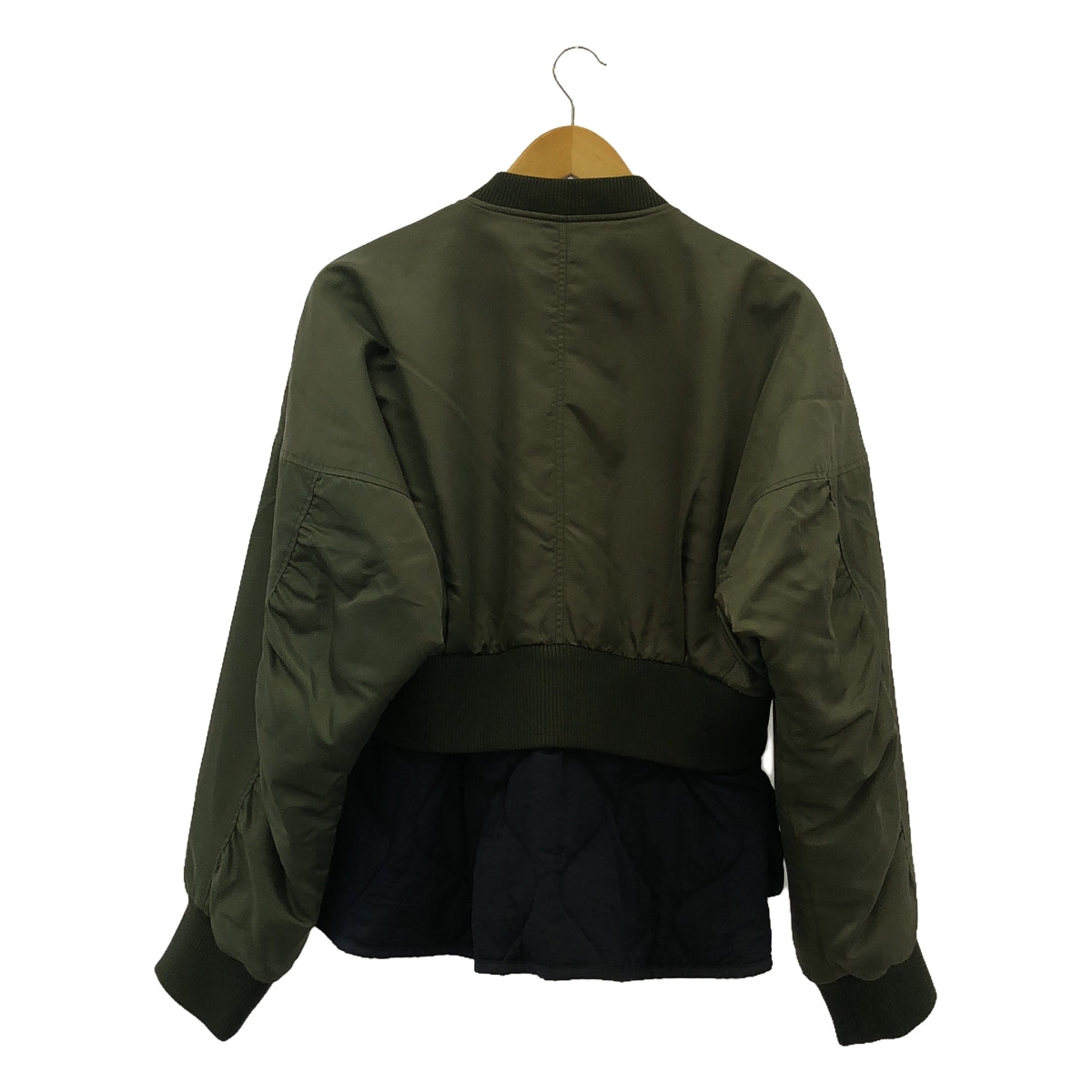 UN3D / Unsreed | PEPLUM DOCKING MA-1 Jacket | 38 | Khaki/Navy | Women's