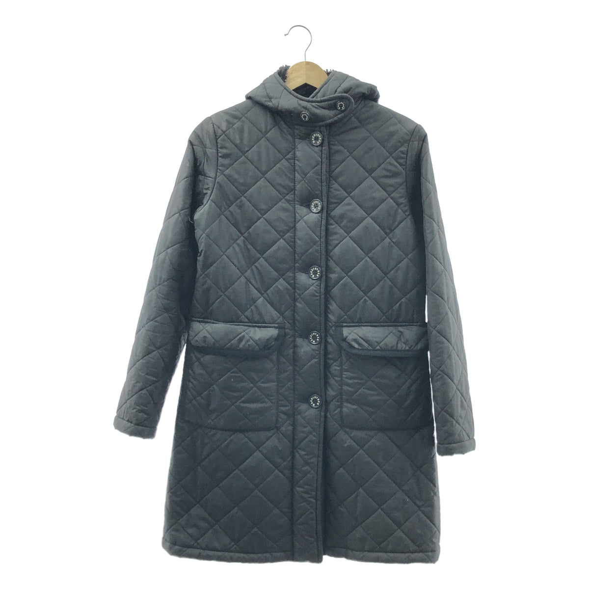 MACKINTOSH / 매킨토시 | SCOTLAND 푸드 퍼 퀼팅 코트 | 36 | 블랙 | 여성