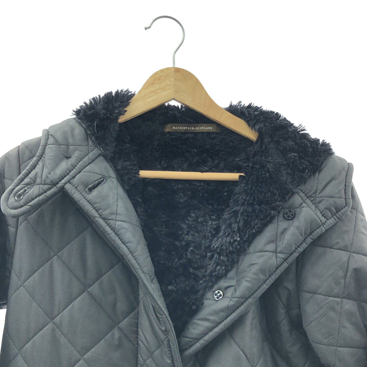 MACKINTOSH / 매킨토시 | SCOTLAND 푸드 퍼 퀼팅 코트 | 36 | 블랙 | 여성