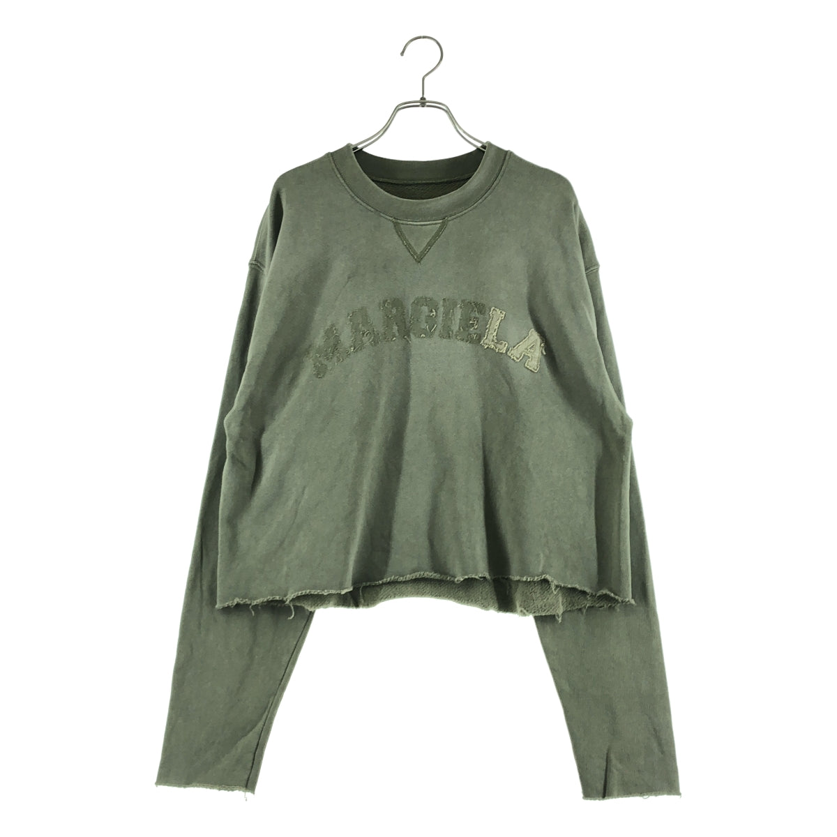 Maison Margiela / メゾンマルジェラ | 2023AW | Memory Of / ダメージ加工 カットオフ ロゴ クロップド スウェット | M | レディース