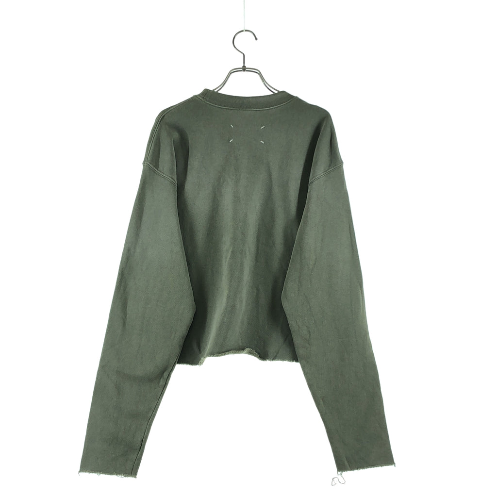 Maison Margiela / メゾンマルジェラ | 2023AW | Memory Of / ダメージ加工 カットオフ ロゴ クロップド スウェット | M | レディース