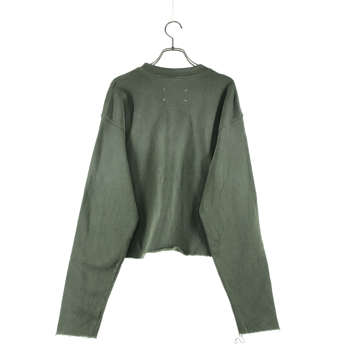 Maison Margiela / メゾンマルジェラ | 2023AW | Memory Of / ダメージ加工 カットオフ ロゴ クロップド スウェット | M | レディース