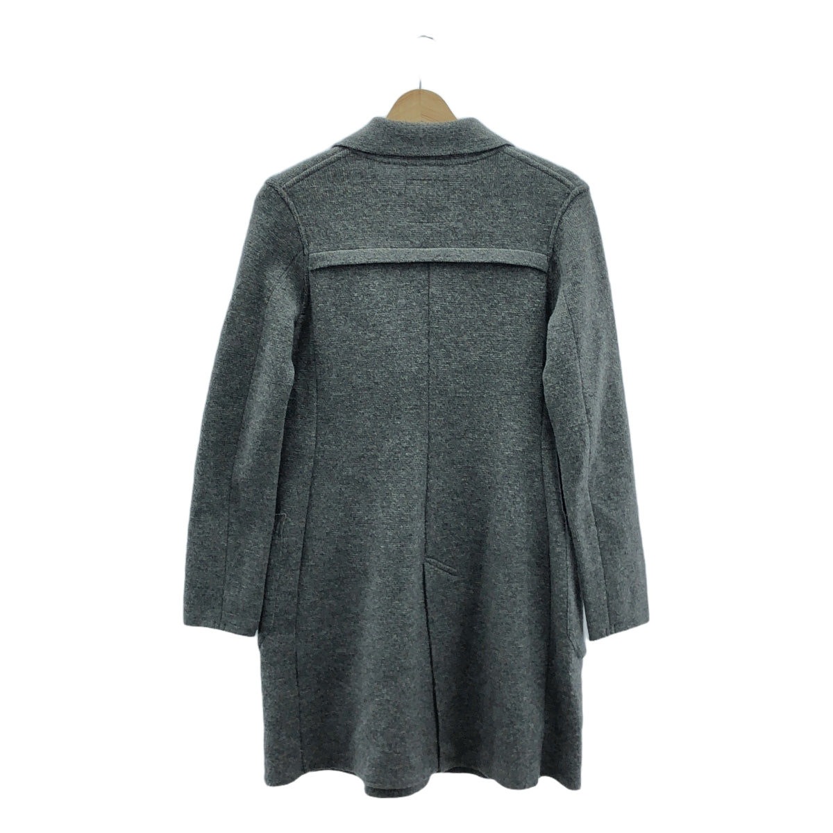 Iliann Loeb / イリアンローブ | ラビットファー付き ニット ダブル チェスターコート | グレー | レディース