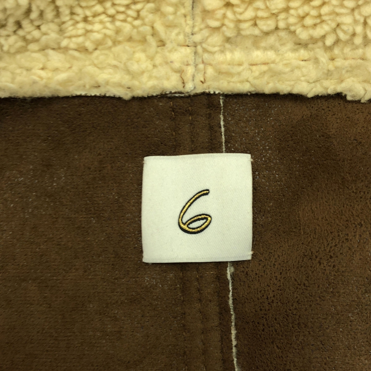 6(ROKU) / ロク | FAKE MOUTON B3 ブルゾン | 36 | ベージュ×ブラウン | レディース