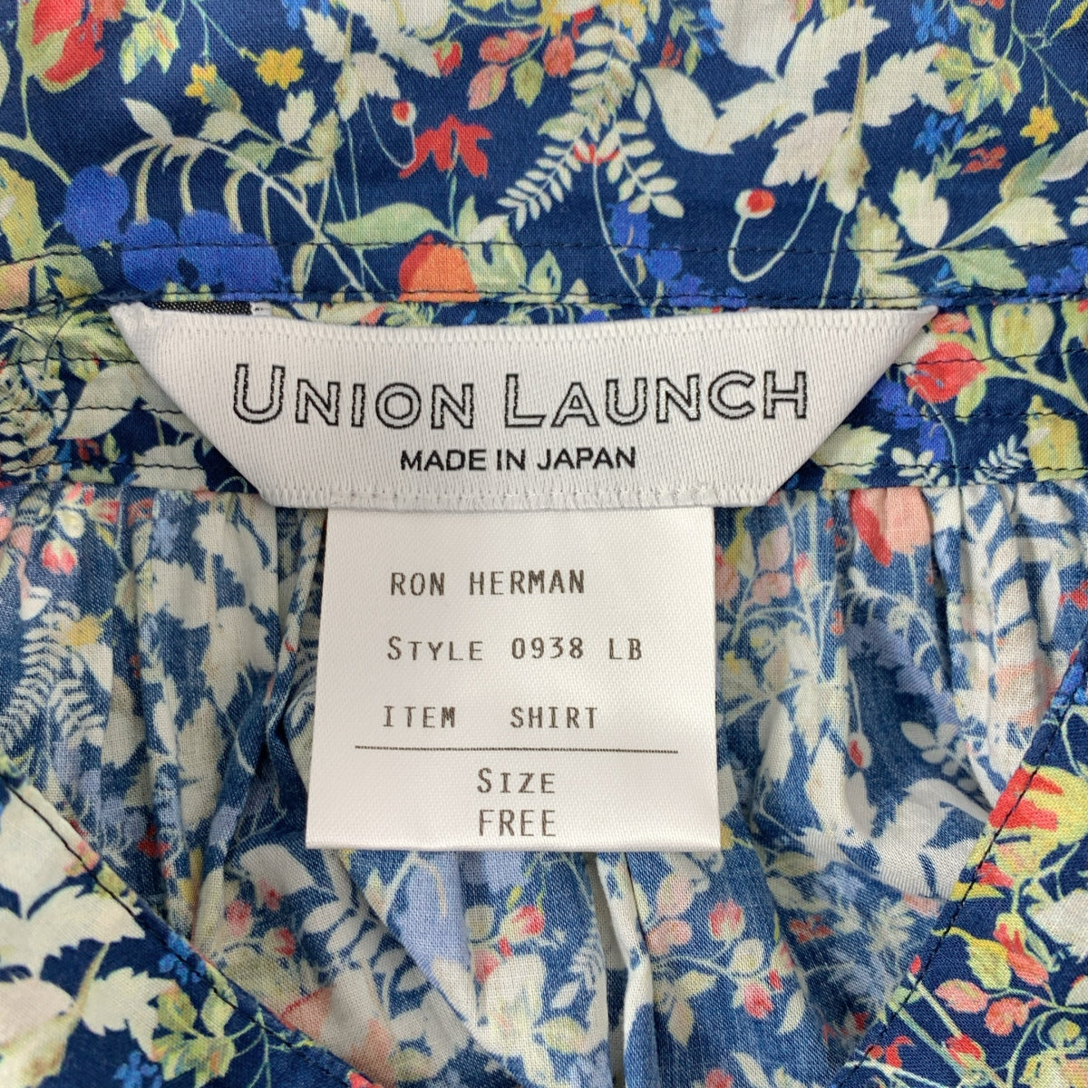 UNION LAUNCH / 유니온 런치 | × Ron Herman / 론하만 별주 리버티 프린트 플라워 밴드 칼라 반소매 셔츠 원피스 | F |