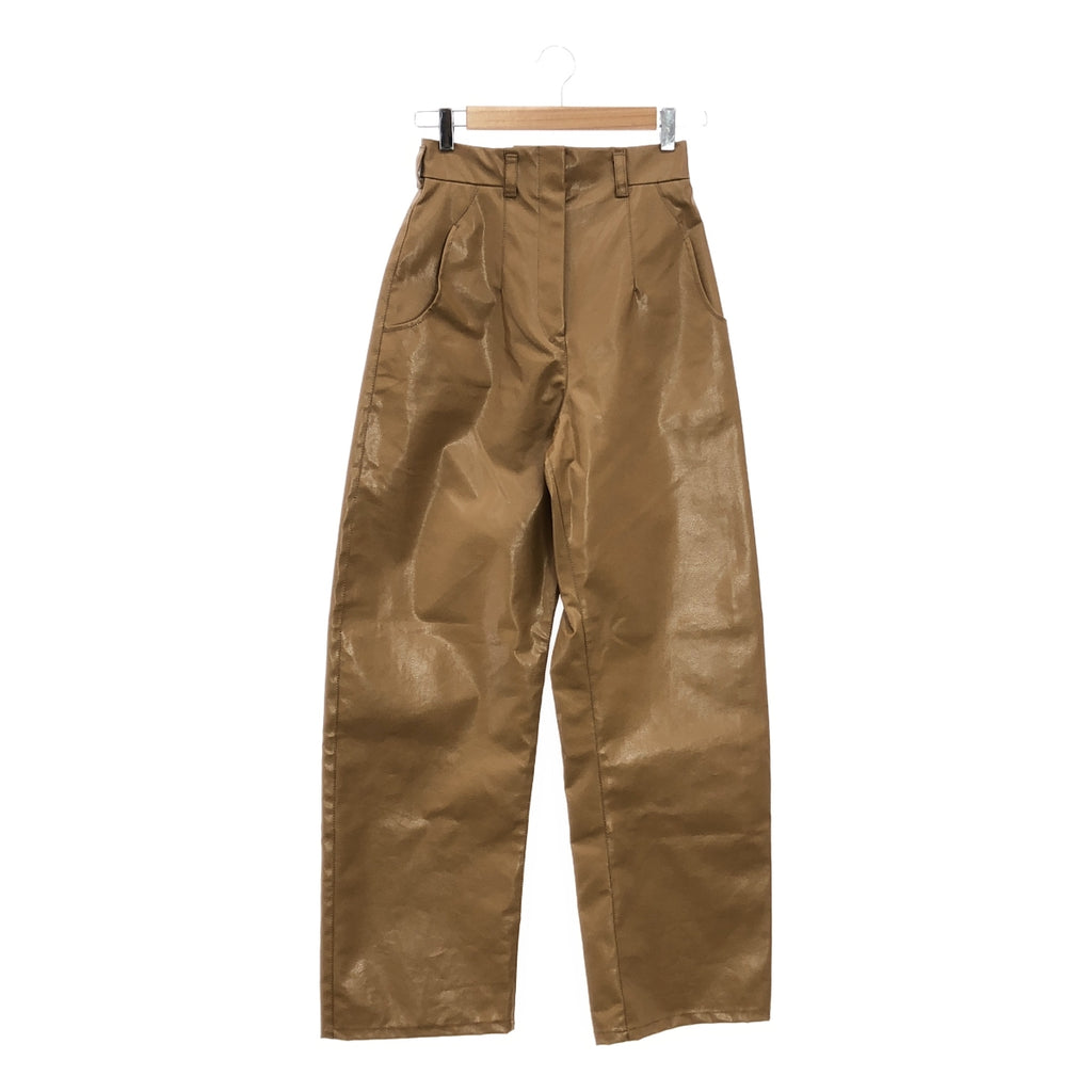 【新品】  Mame Kurogouchi / マメクロゴウチ | 2024SS | Coated Cotton Gabardine Wide Trousers ギャバジン パンツ | 1 | ベージュ | レディース
