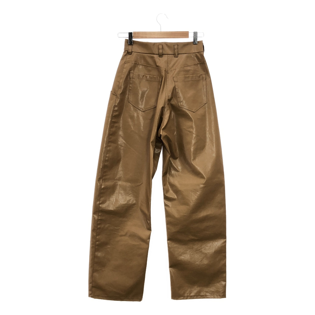 【新品】  Mame Kurogouchi / マメクロゴウチ | 2024SS | Coated Cotton Gabardine Wide Trousers ギャバジン パンツ | 1 | ベージュ | レディース