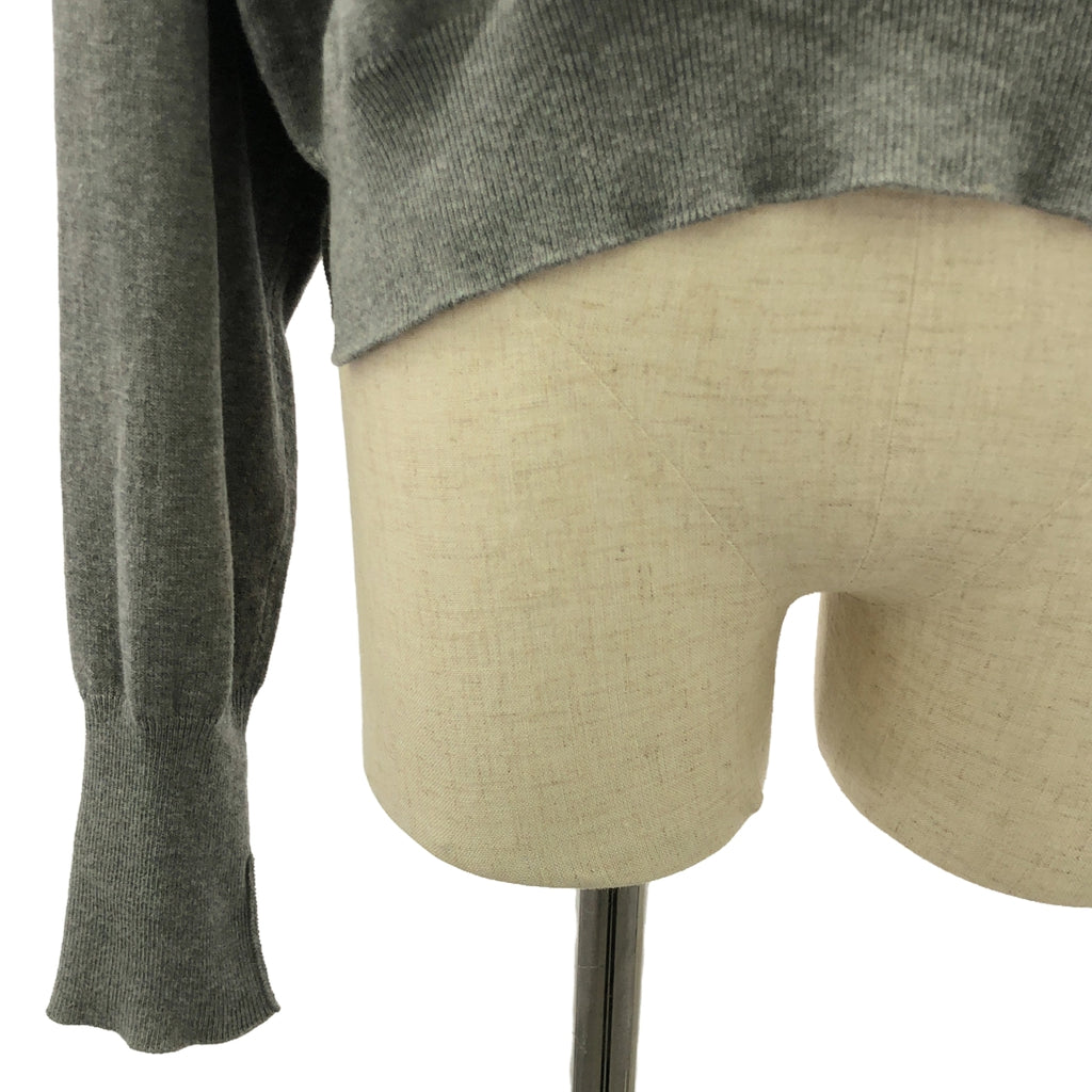 Maison Margiela |皮革手肘貼片開衩羊毛針織套頭衫 | S |灰色 |女性的