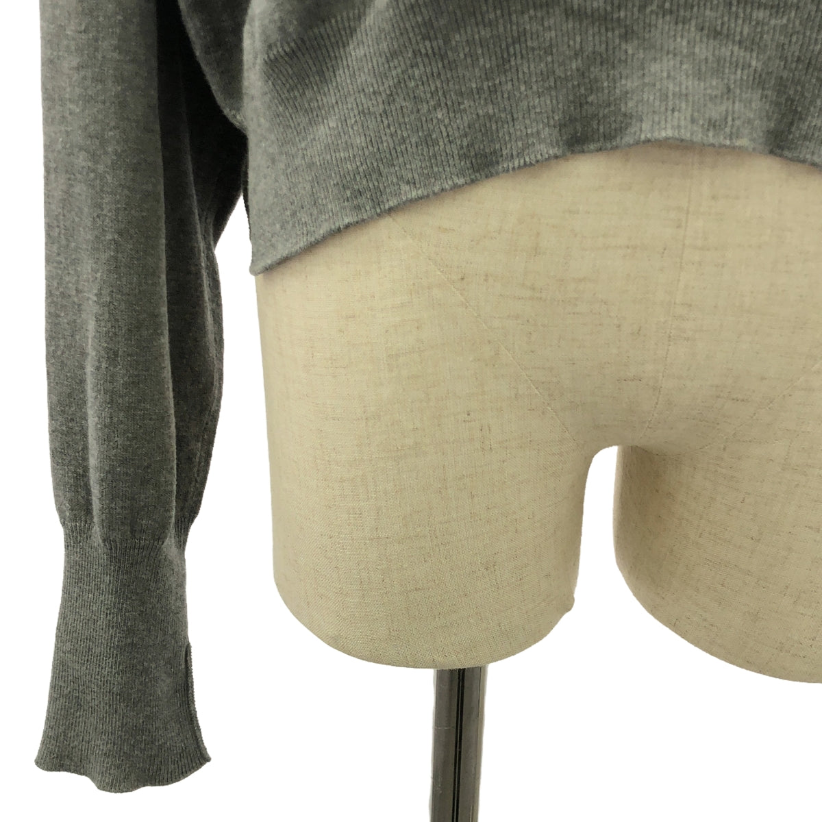 Maison Margiela |皮革手肘貼片開衩羊毛針織套頭衫 | S |灰色 |女性的