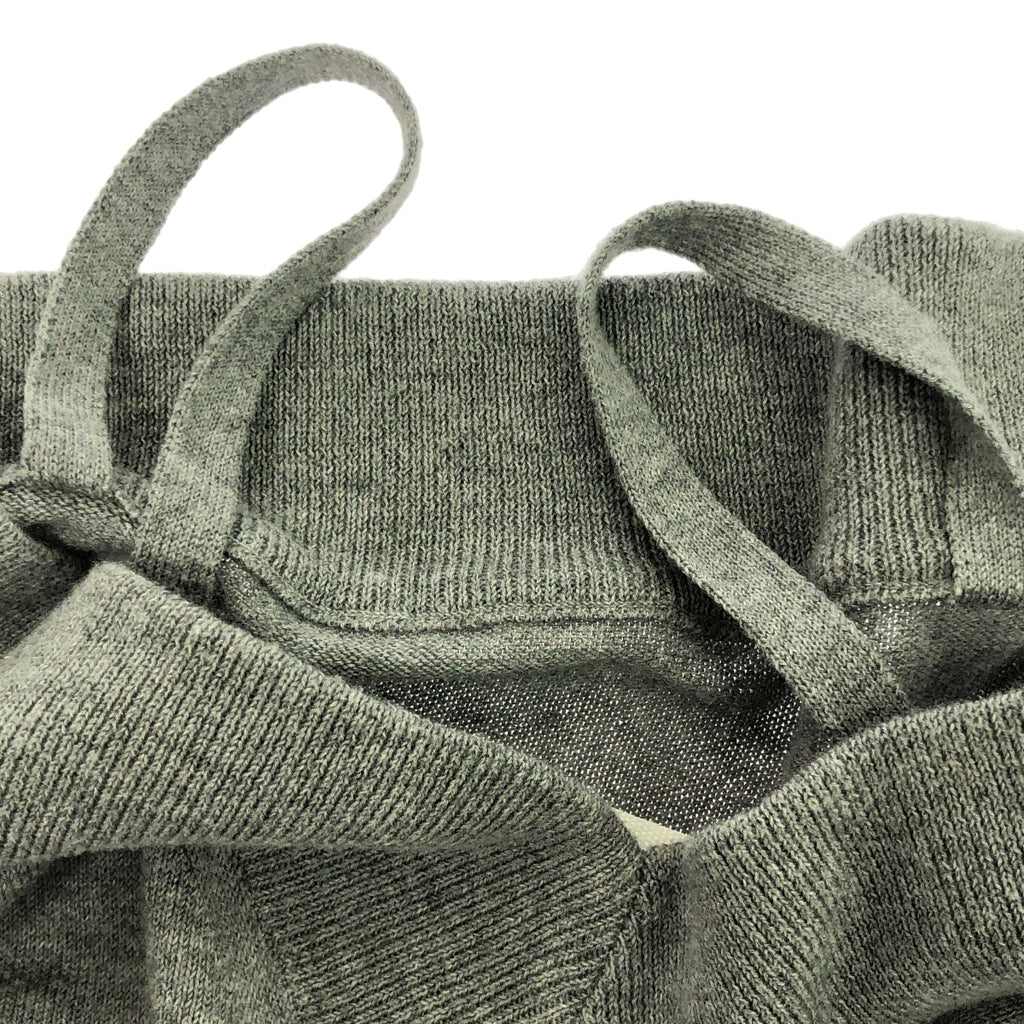Maison Margiela |皮革手肘貼片開衩羊毛針織套頭衫 | S |灰色 |女性的