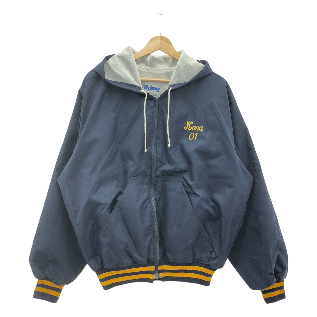 復古 / 復古服裝 | VIKING 90 年代美國製造連帽教練夾克 | M |海軍 |男士