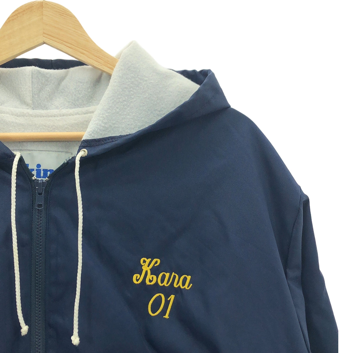 復古 / 復古服裝 | VIKING 90 年代美國製造連帽教練夾克 | M |海軍 |男士