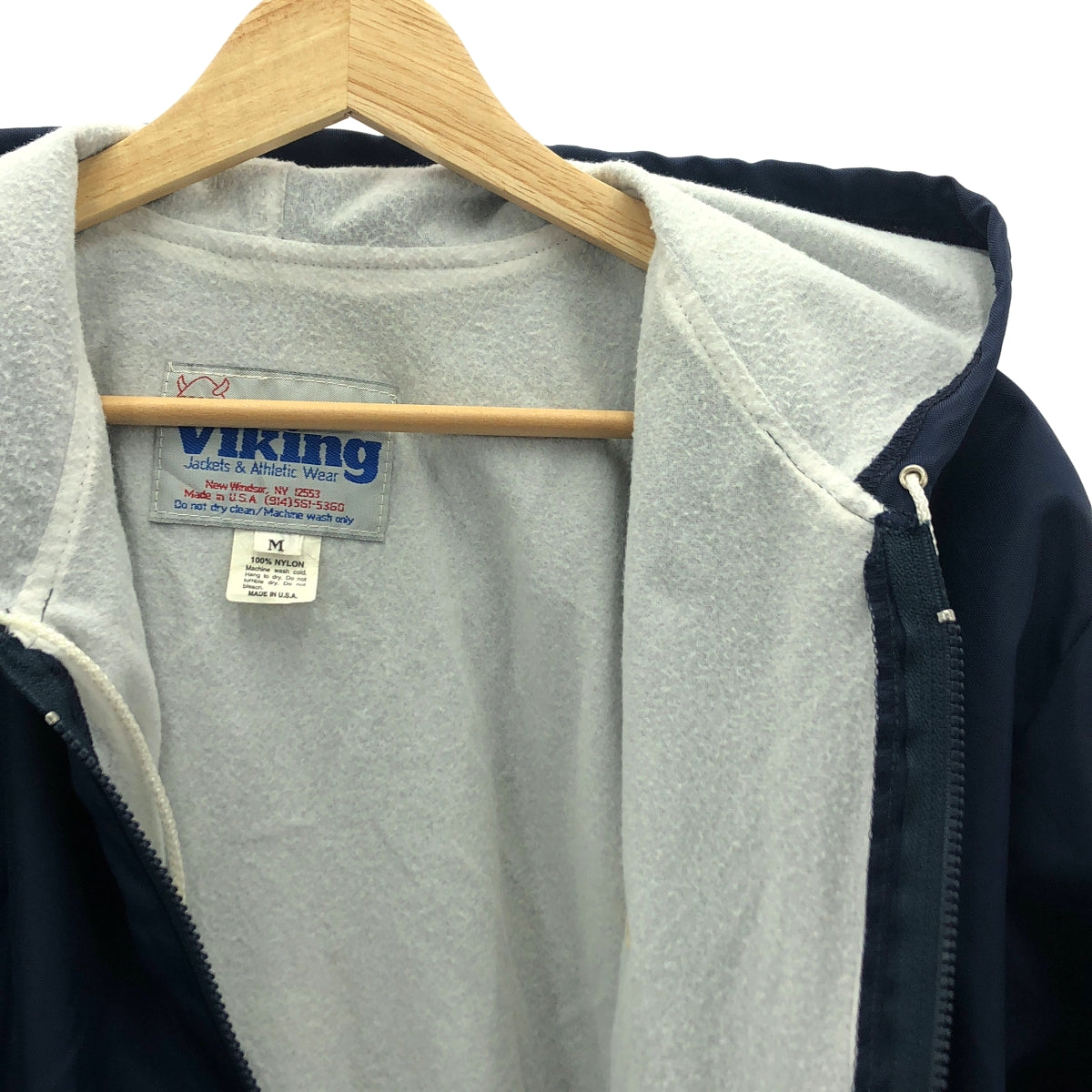 復古 / 復古服裝 | VIKING 90 年代美國製造連帽教練夾克 | M |海軍 |男士