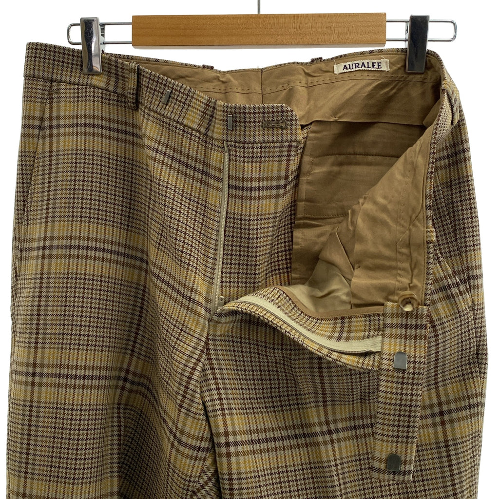 AURALEE / オーラリー | WOOL SERGE CHECK NARROW SLACKS / チェック スラックス パンツ | 5 | メンズ
