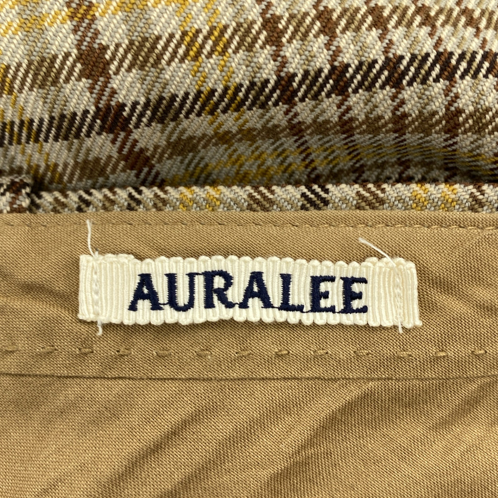AURALEE / オーラリー | WOOL SERGE CHECK NARROW SLACKS / チェック スラックス パンツ | 5 | メンズ
