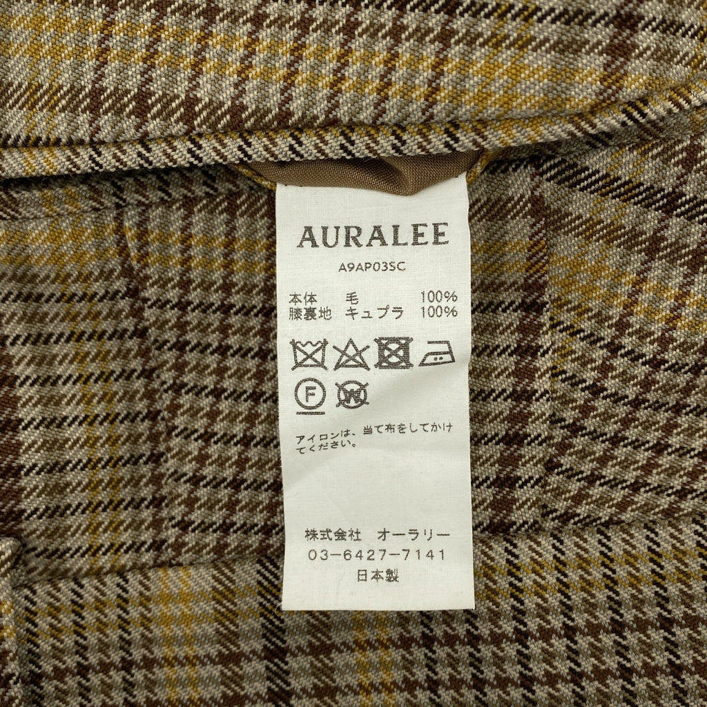 AURALEE / オーラリー | WOOL SERGE CHECK NARROW SLACKS / チェック スラックス パンツ | 5 | メンズ