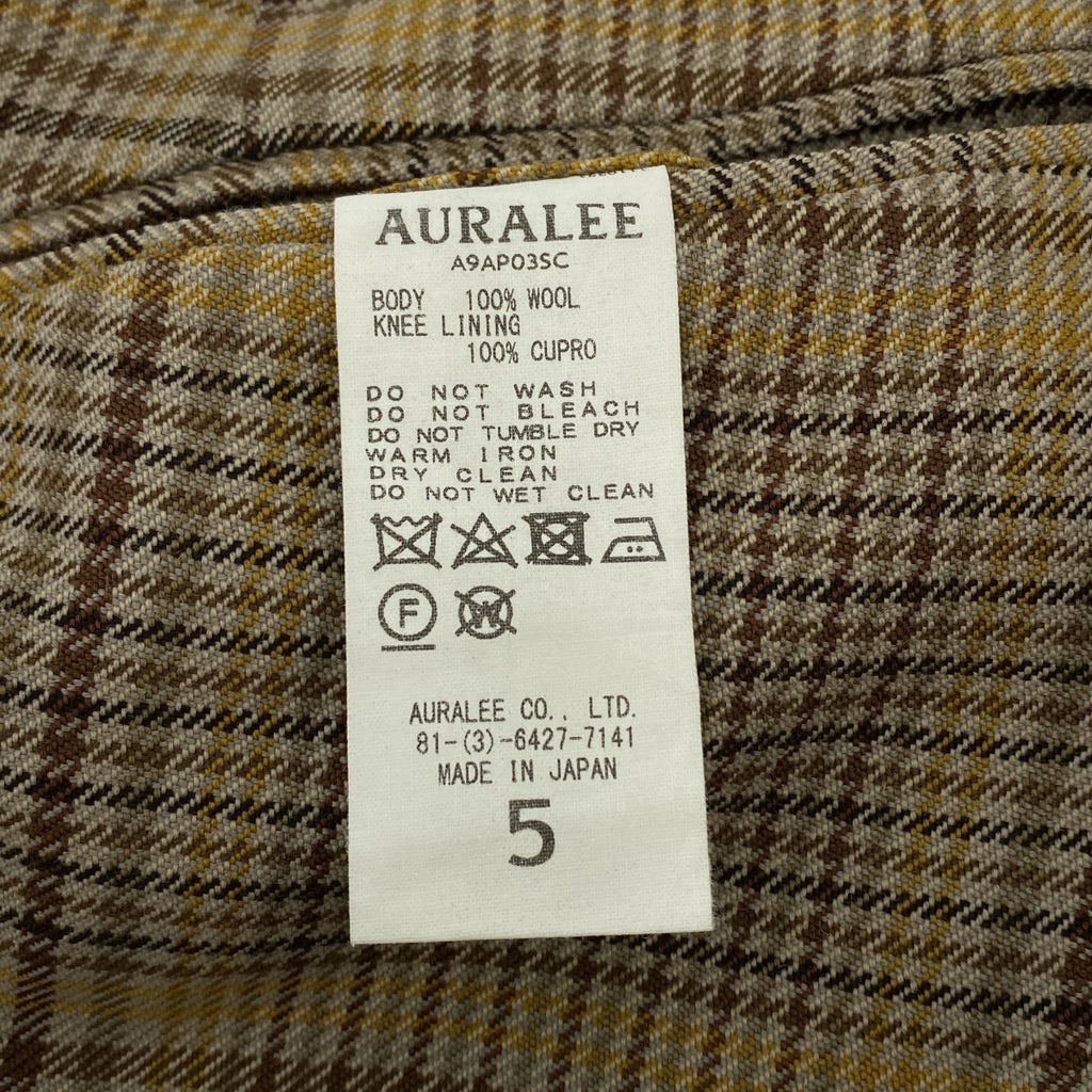 AURALEE / オーラリー | WOOL SERGE CHECK NARROW SLACKS / チェック スラックス パンツ | 5 | メンズ