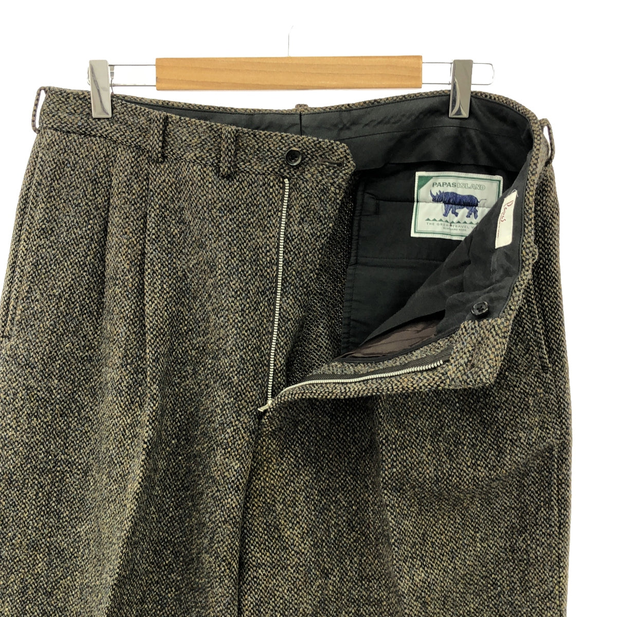 PAPAS / パパス | ×Harris Tweed ハリスツイード ウール 2タック テーパードパンツ | XL | メンズ