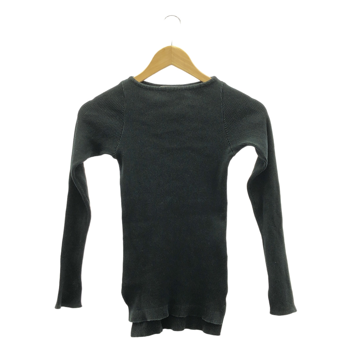 AURALEE / 오라리 | × Ron Herman 코튼 리브 니트 컷 톱 | 0 | 블랙 | 여성