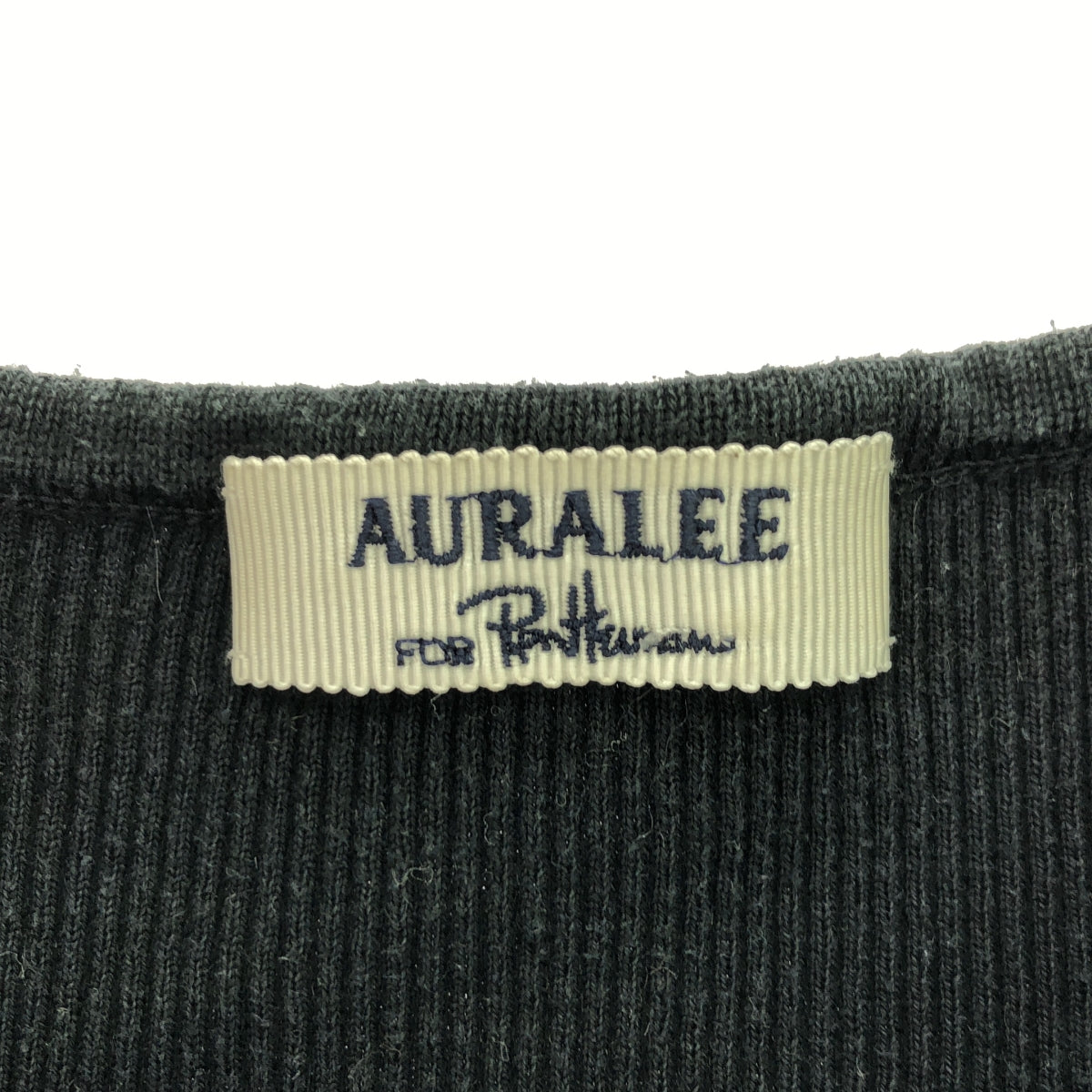 AURALEE / 오라리 | × Ron Herman 코튼 리브 니트 컷 톱 | 0 | 블랙 | 여성