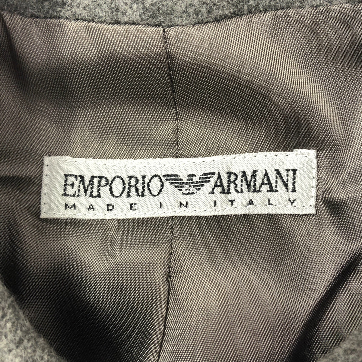 EMPORIO ARMANI / エンポリオアルマーニ | ウール ノーカラー コート / 総裏地 | 40 | グレー | レディース