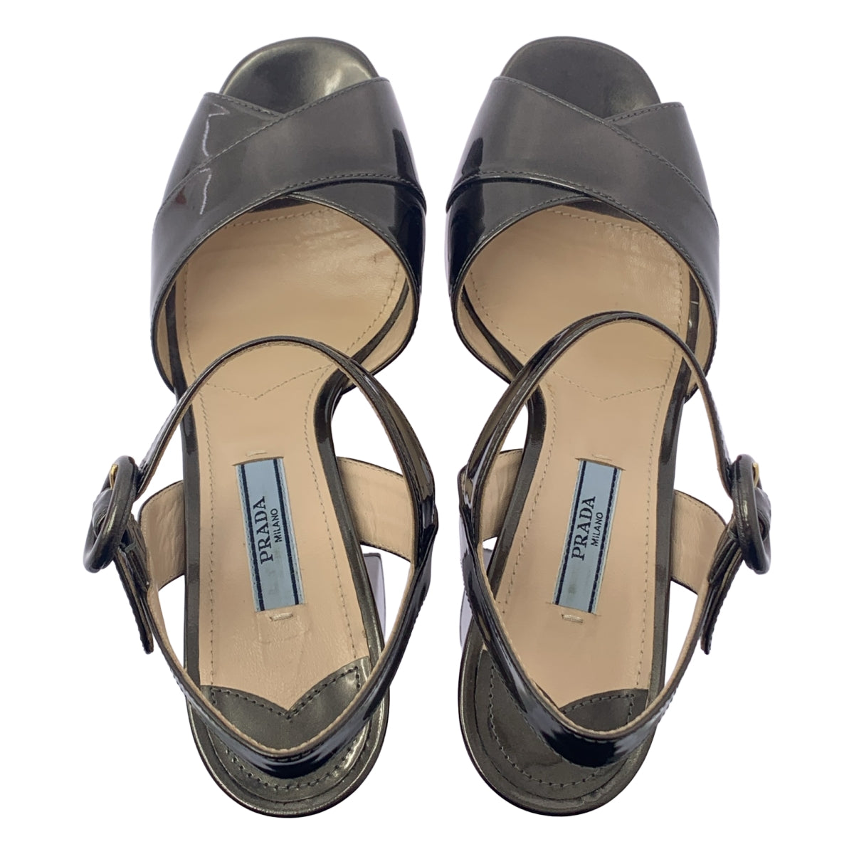 PRADA | 交叉跟帶涼鞋 | 35 1/2 | 綠色 | 女款