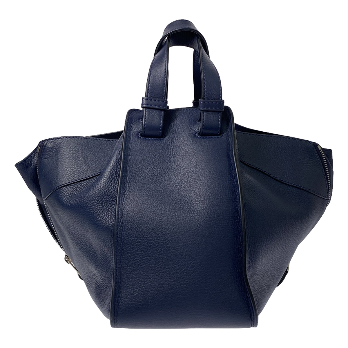 【美品】  LOEWE / ロエベ | 2way ショルダー付き ハンモック スモール レザー ハンドバッグ | ネイビー | レディース