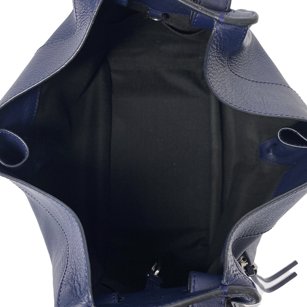 【美品】  LOEWE / ロエベ | 2way ショルダー付き ハンモック スモール レザー ハンドバッグ | ネイビー | レディース