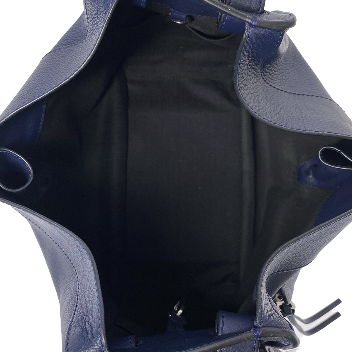 【美品】  LOEWE / ロエベ | 2way ショルダー付き ハンモック スモール レザー ハンドバッグ | ネイビー | レディース