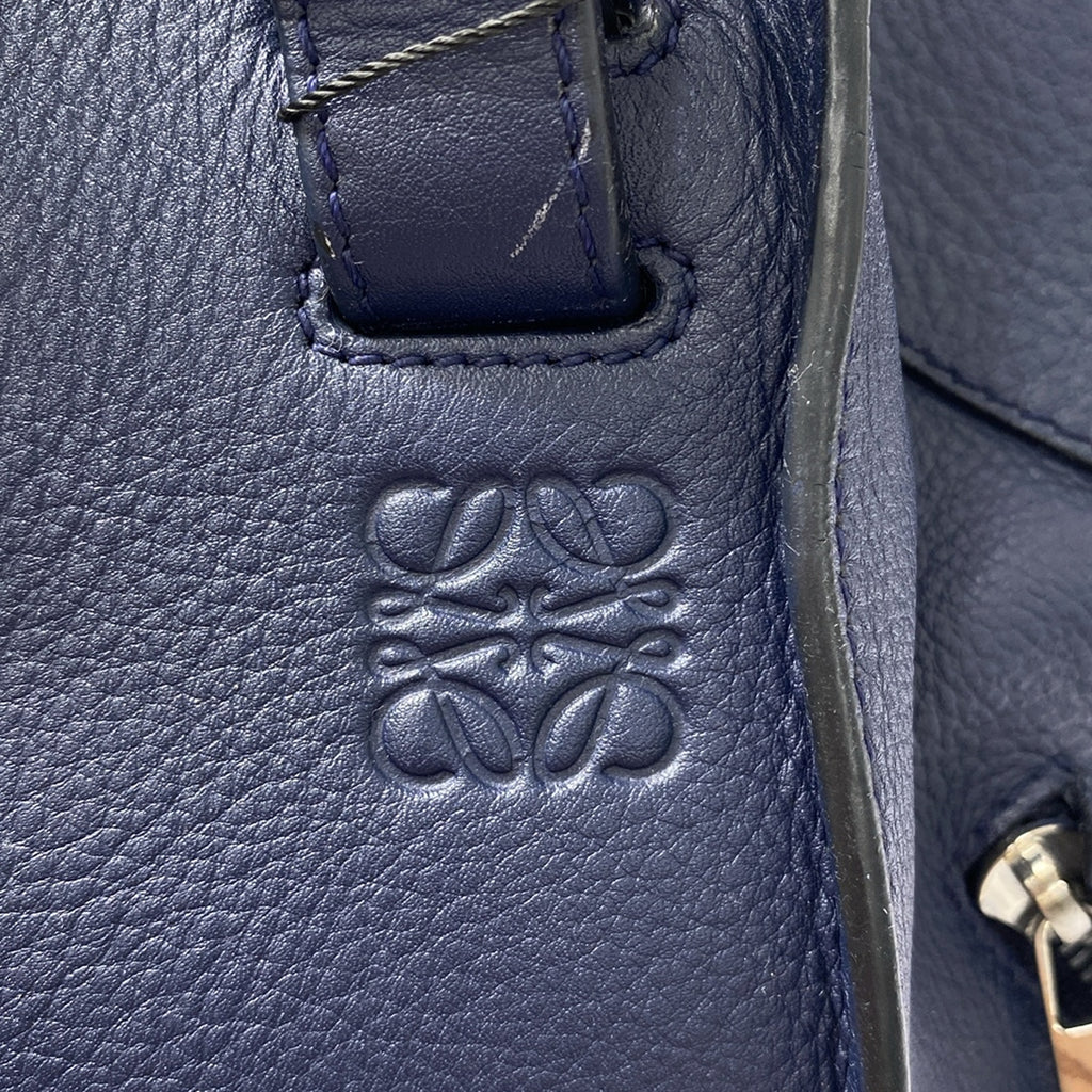 【美品】  LOEWE / ロエベ | 2way ショルダー付き ハンモック スモール レザー ハンドバッグ | ネイビー | レディース