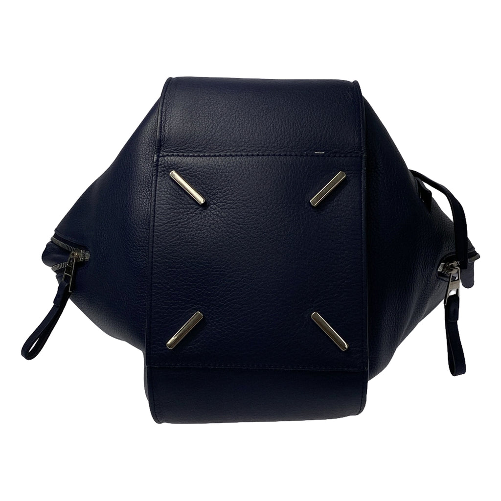 【美品】  LOEWE / ロエベ | 2way ショルダー付き ハンモック スモール レザー ハンドバッグ | ネイビー | レディース