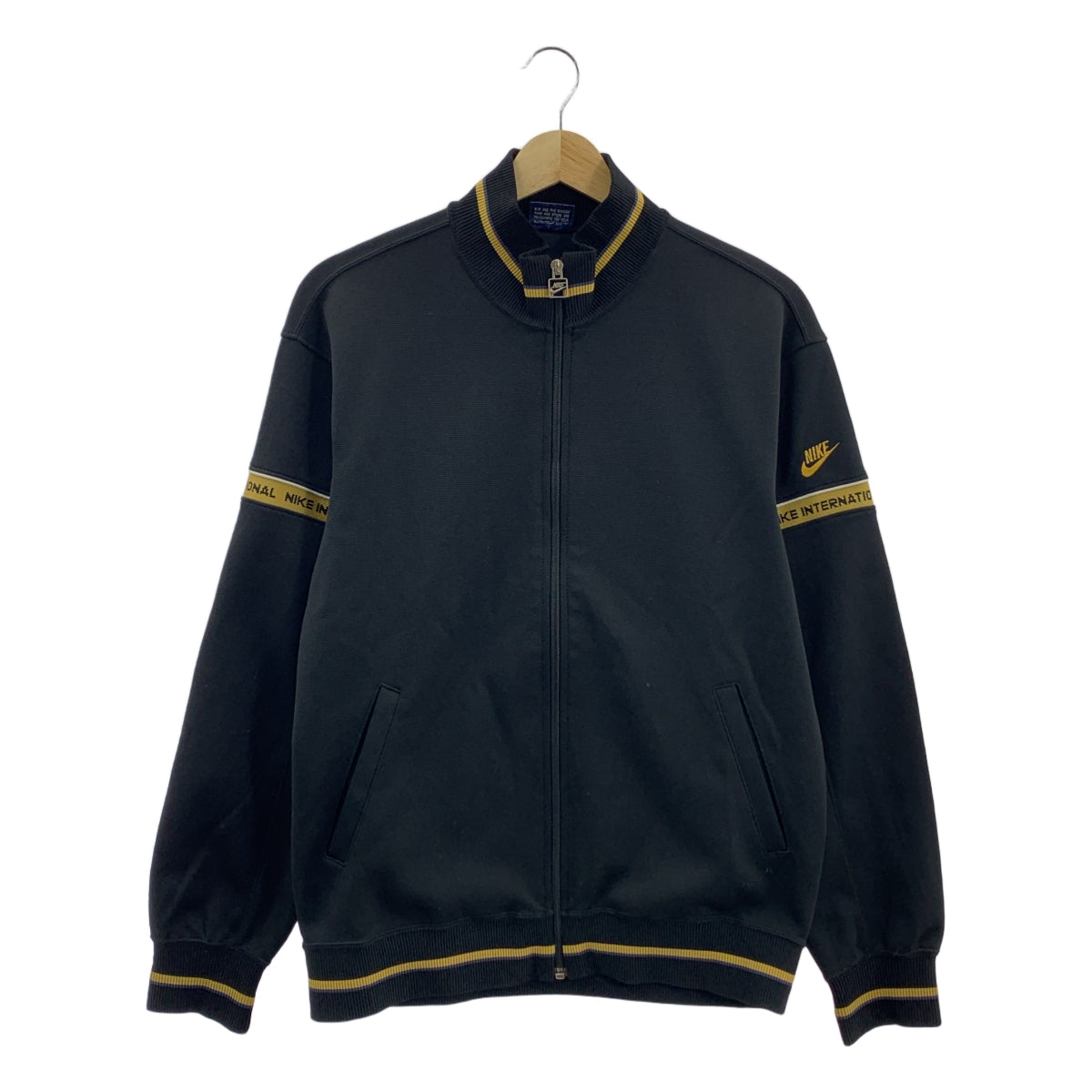 NIKE / ナイキ | 80s ヴィンテージ 紺タグ 袖ライン トラックジャケット | L | ブラック | メンズ
