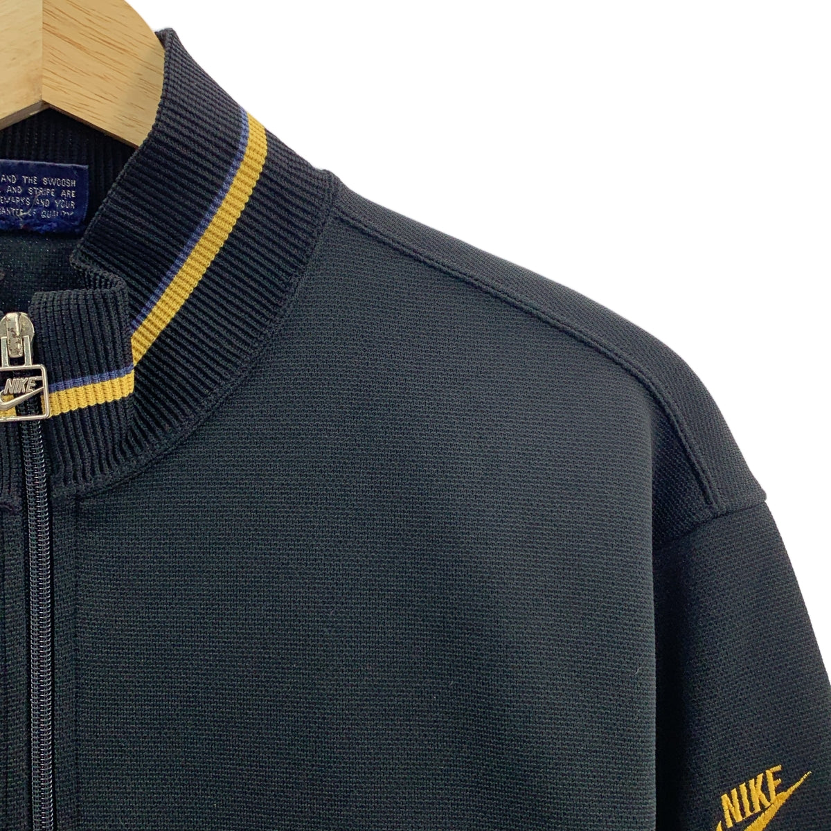 NIKE / ナイキ | 80s ヴィンテージ 紺タグ 袖ライン トラックジャケット | L | ブラック | メンズ
