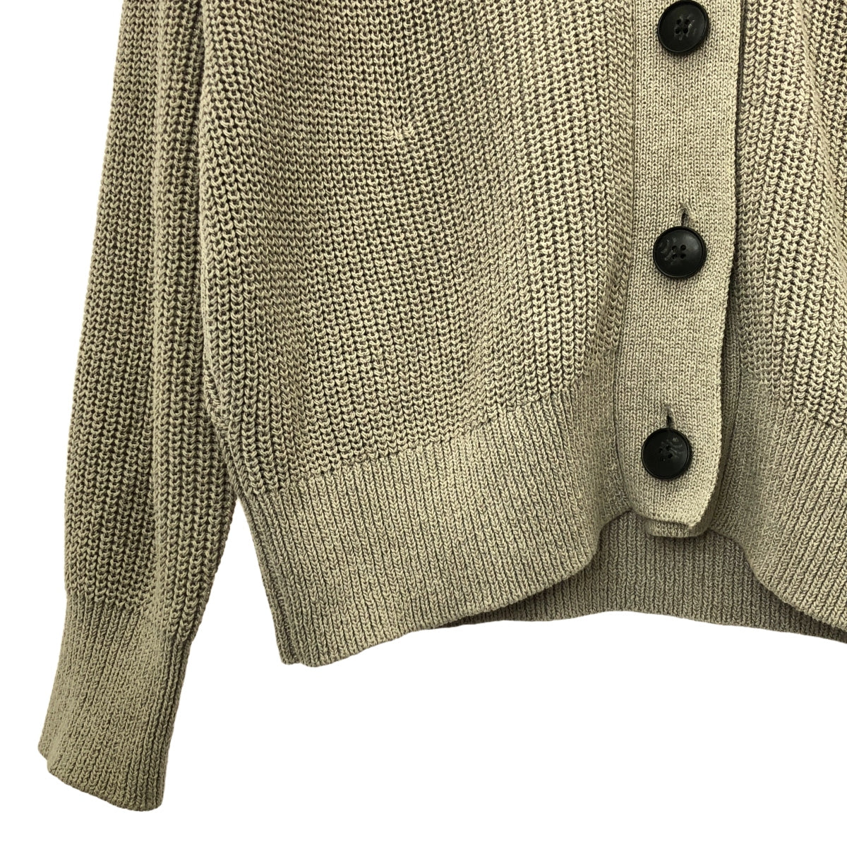 N.O.R.C / ノーク | 片畦ニットVネックカーディガン | 1 | ベージュ