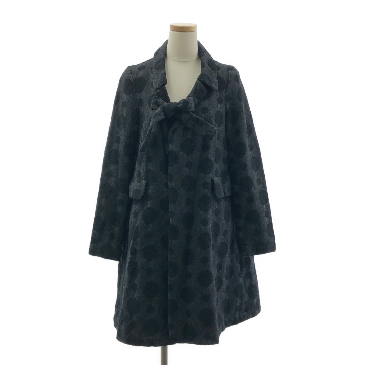 BLACK COMME des GARCONS / ブラックコムデギャルソン | 2013AW | ポルカドット ロング コート ジャケット | XXS | レディース
