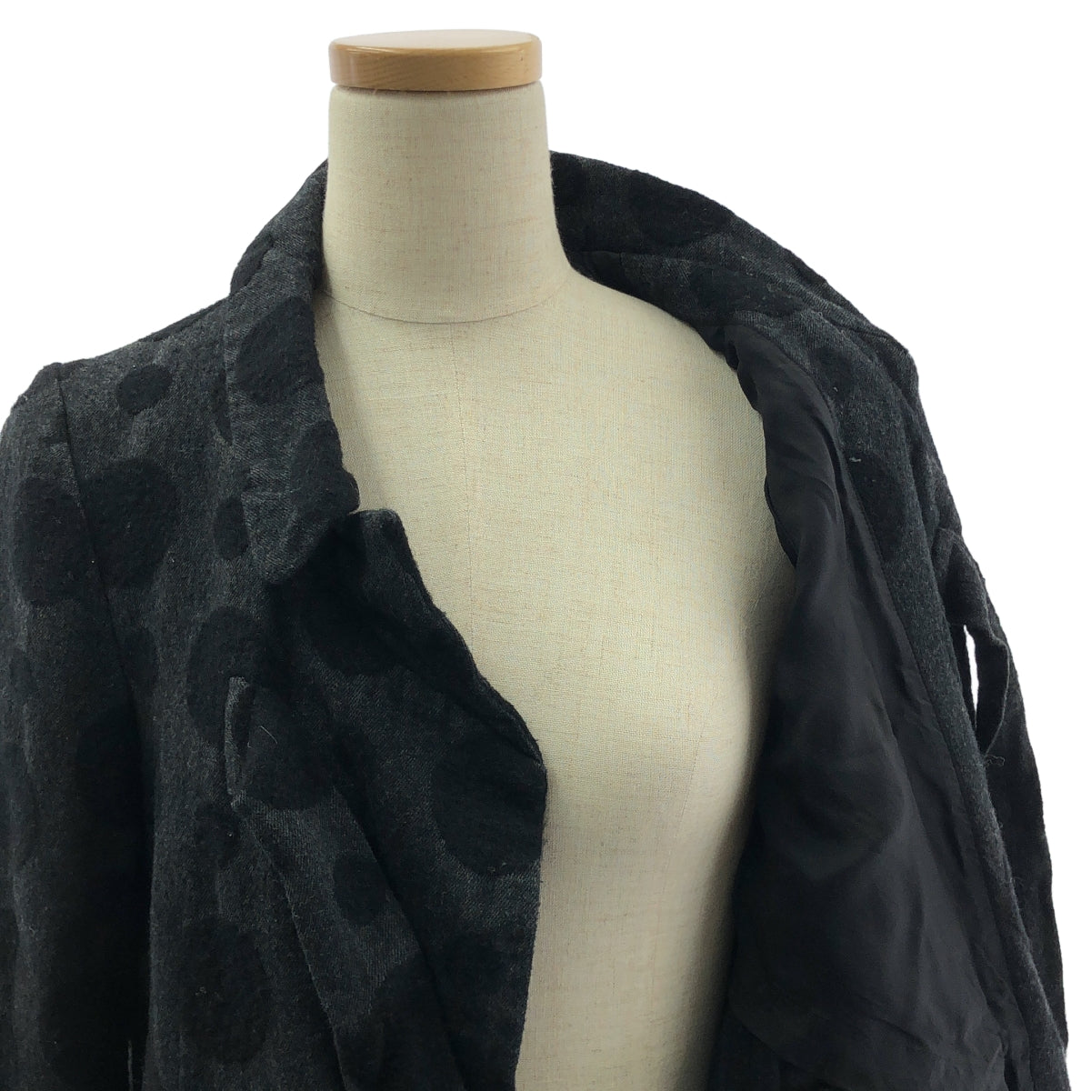 BLACK COMME des GARCONS / ブラックコムデギャルソン | 2013AW | ポルカドット ロング コート ジャケット | XXS | レディース