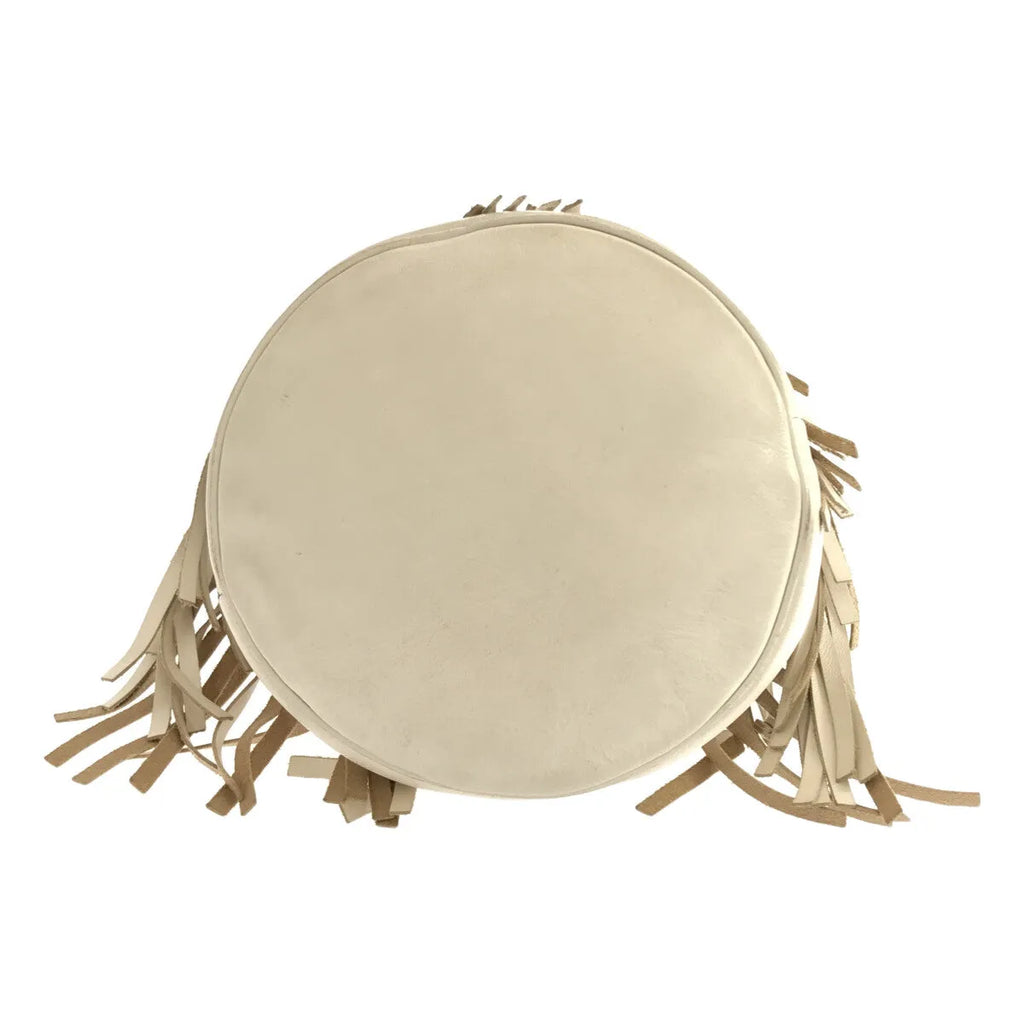 J&M DAVIDSON / ジェイアンドエムデヴィッドソン | FRINGE CARNIVAL フリンジカーニバル L レザー 巾着バッグ | ホワイト | レディース