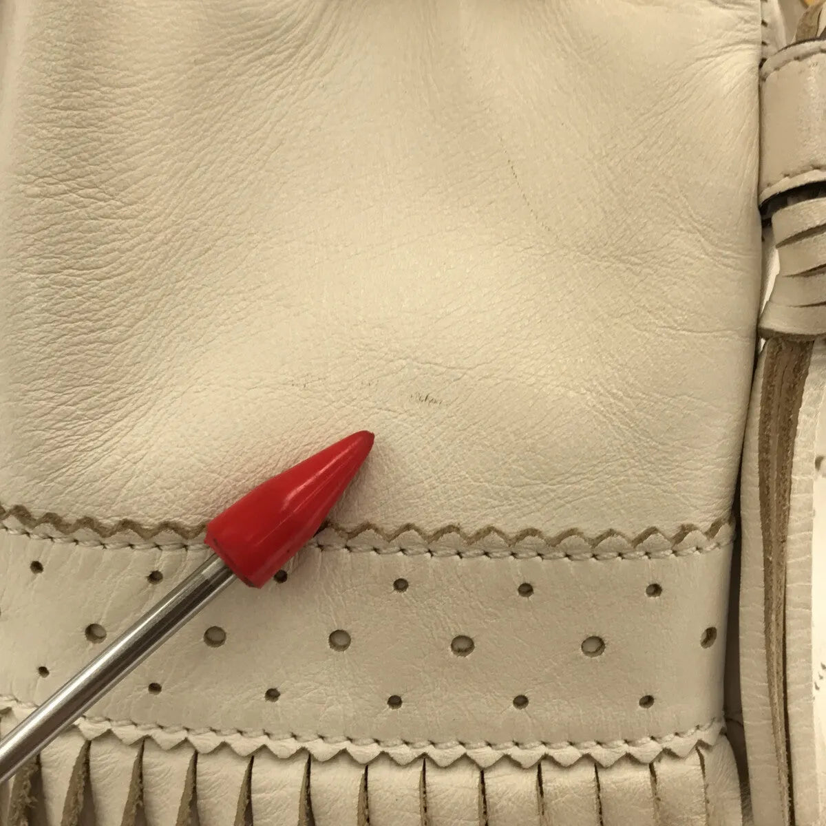 J&M DAVIDSON / ジェイアンドエムデヴィッドソン | FRINGE CARNIVAL フリンジカーニバル L レザー 巾着バッグ | ホワイト | レディース